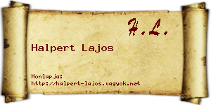 Halpert Lajos névjegykártya